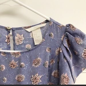 H&M Ruffle Sleeve Floral Blouse